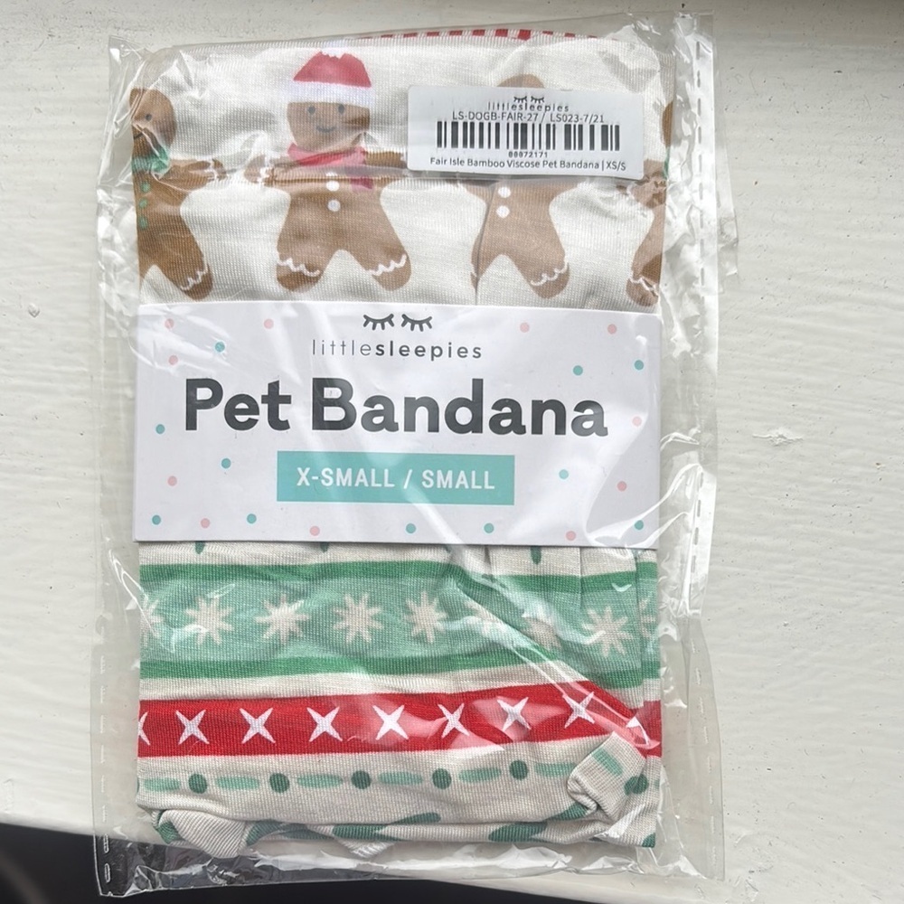 Little Sleepies Holiday Fair Isle Pet Bandana